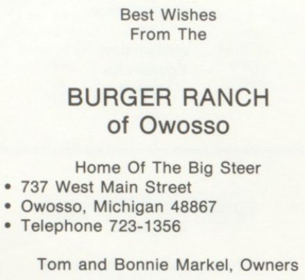 Burger Ranch - Old Owosso Yearbook Ad With Address (newer photo)